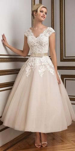 elegant tea length wedding dresses