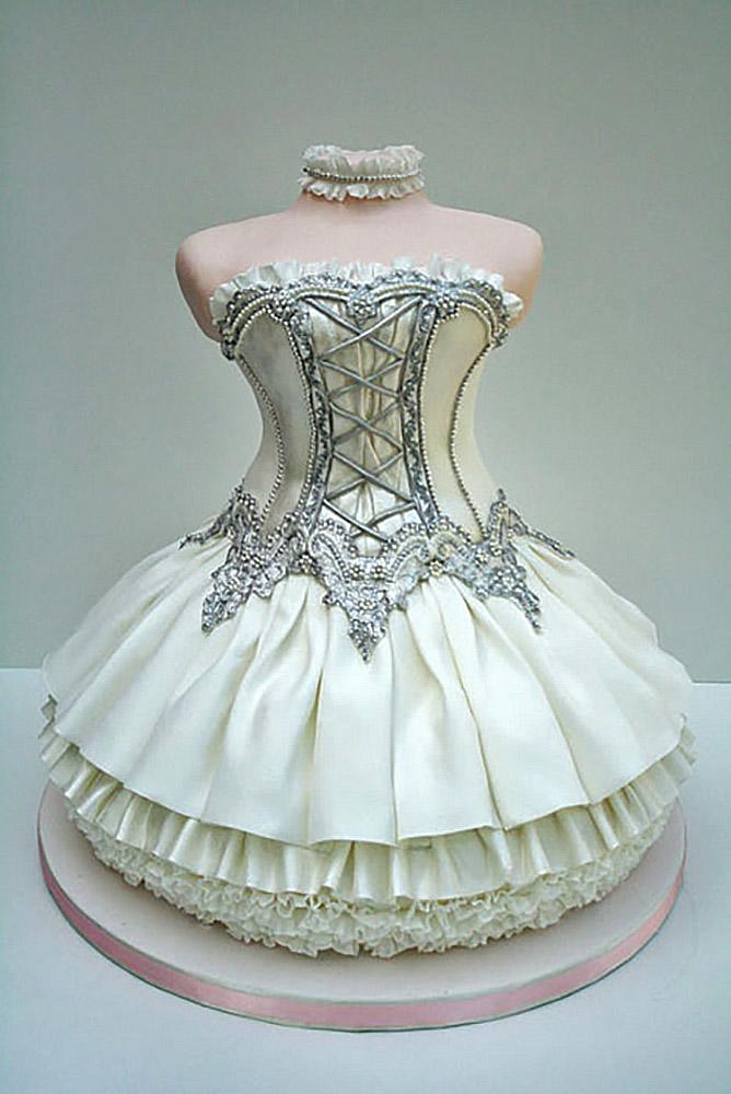 24 Stunning Wedding Dress Cakes For Your Bridal Shower 2525