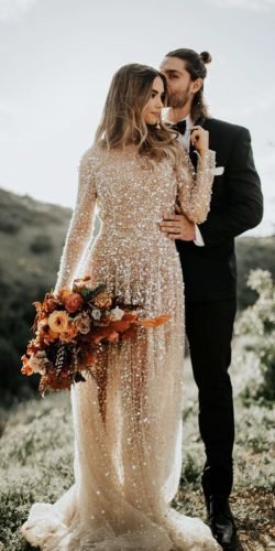 gold sequin wedding dress