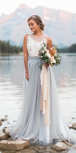 pale blue lace wedding dress