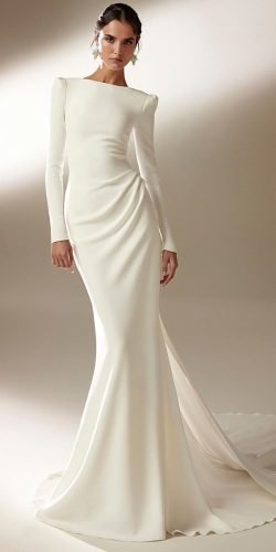 modest wedding gowns with sleeves